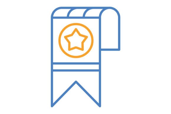 Bookmark Blue & Orange Line Icon: A Versatile Design Asset