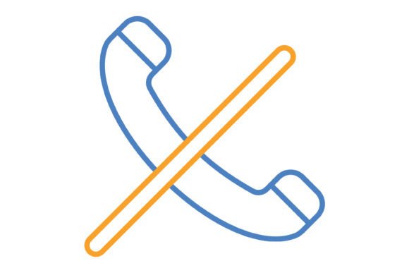 Call Silent Blue & Orange Line Icon: Modern Design Asset