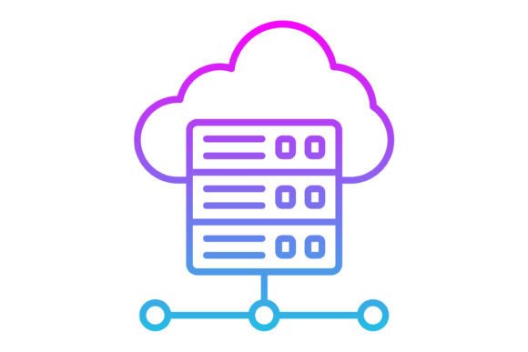 Cloud Server Line Gradient Icon: Modern Tech Visuals