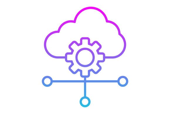 Cloud Settings Line Gradient Icon: Modern Tech Visuals