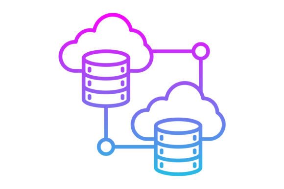 Cloud Storage Line Gradient Icon: A Modern Design Asset