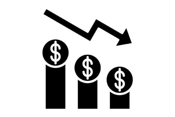Depreciation Glyph Icon: Modern Design Assets for Visual Storytelling