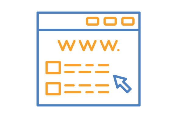 Domain Blue & Orange Line Icon: A Versatile Asset for Modern Projects