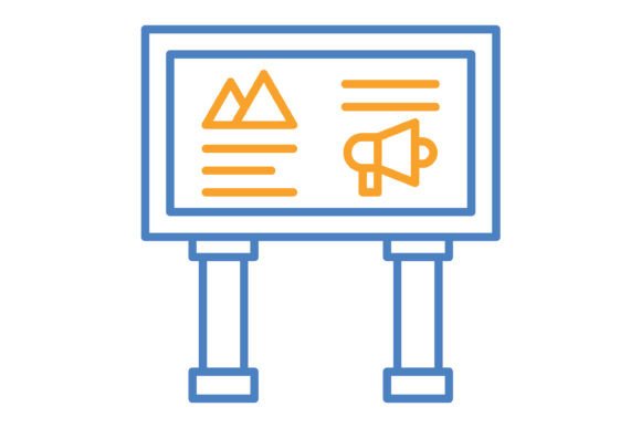 Dynamic Branding with Blue & Orange Line Icons