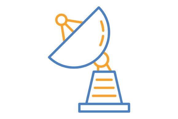 Essential Guide to the Satellite Dish Blue & Orange Line Icon