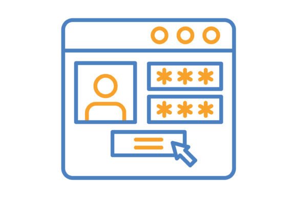 Login Blue & Orange Line Icon: A Modern Design Essential