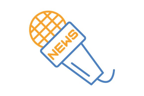 Microphone Blue & Orange Line Icon: A Creative Asset Guide