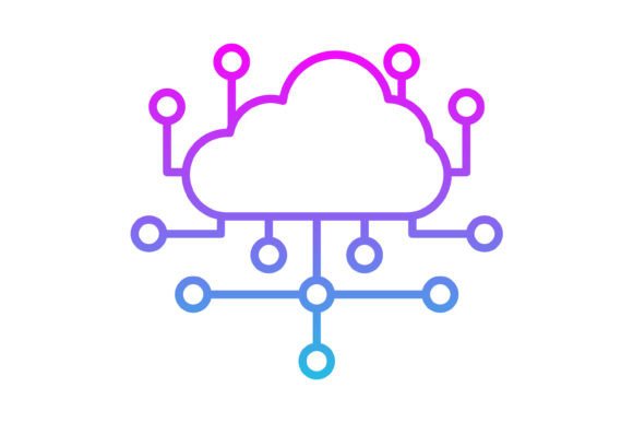 Modernize Your Visuals: Cloud Computing Line Gradient Icon