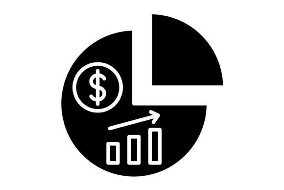 Pie Chart Glyph Icon: Versatile Data Visualization Asset