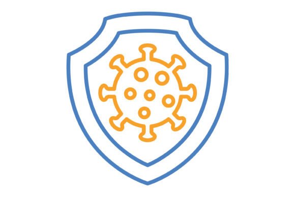 Prevention Blue & Orange Line Icon: A Versatile Design Asset