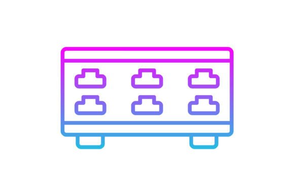 Server Control Line Gradient Icon: A Modern Design Asset