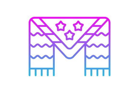 Shawl Line Gradient Icon: A Modern Asset for Digital Design