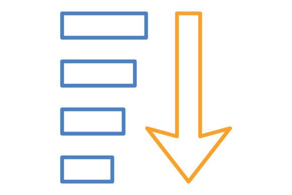 Sort Descending Blue & Orange Line Icon: A Versatile Design Asset