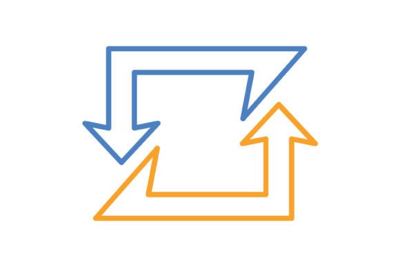 Sync Blue & Orange Line Icon: Modern Utility for Your Projects