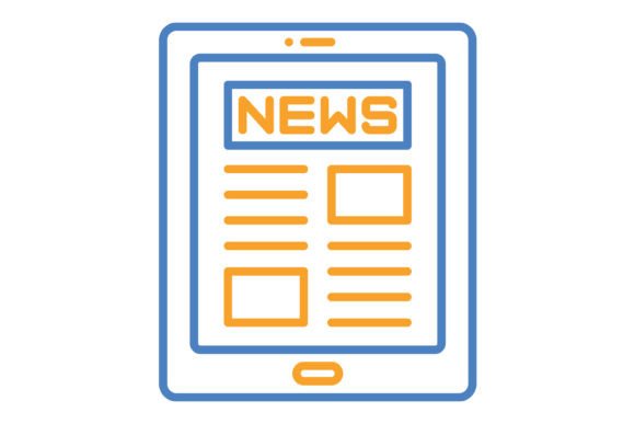 Tablet Blue & Orange Line Icon: Your Design Toolkit Essential