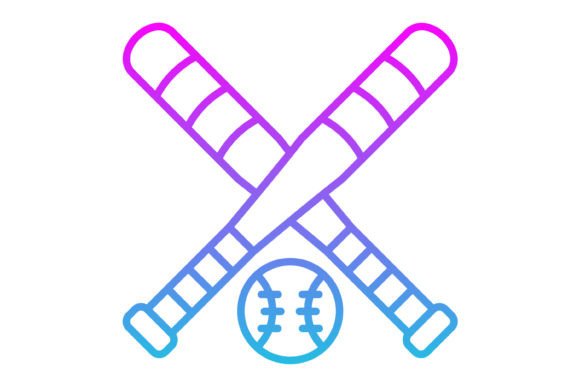 The Baseball Line Gradient Icon: A Modern Asset for Digital Design