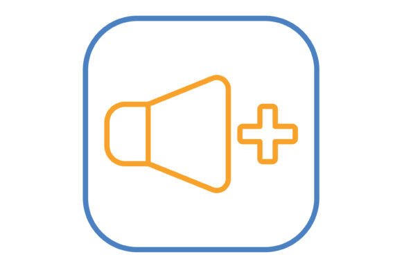 Volume Up Blue & Orange Line Icon: A Versatile Asset for Modern Design
