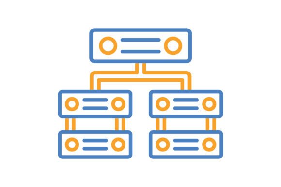 Why Servers Blue & Orange Line Icons Are a Design Essential