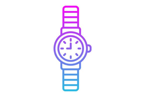 Wristwatch Line Gradient Icon: A Modern Design Asset